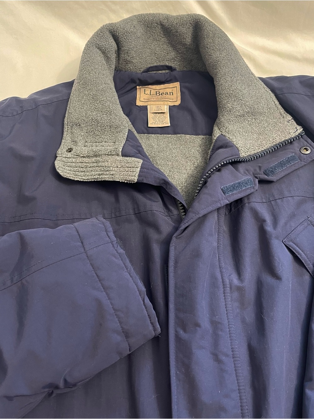 Vintage L.L. Bean Polartec Thinsulate Warm-Up Jacket Men’s Large Tall Navy Blue